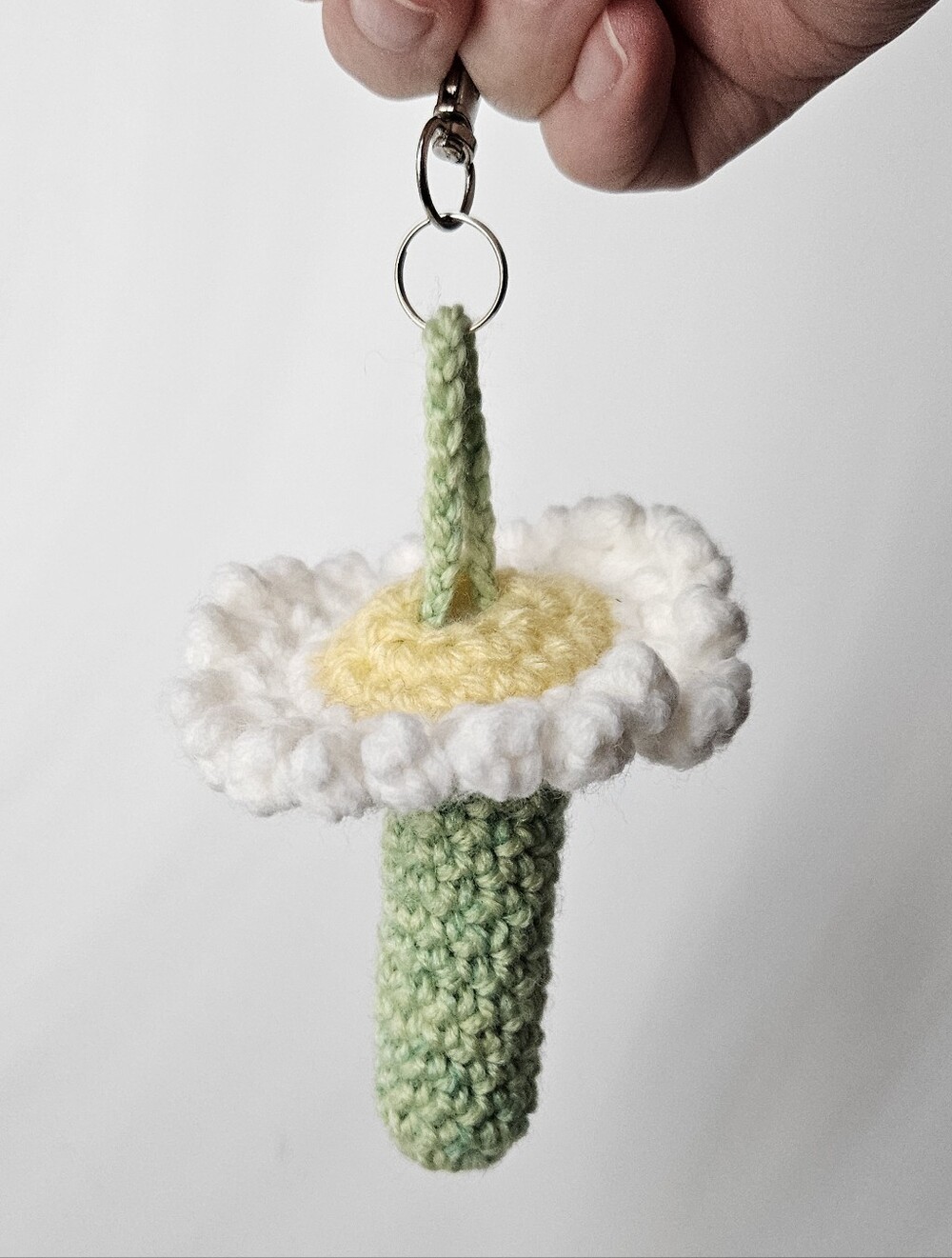 Handmade Flower Lip Balm Keychain - White Flower